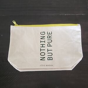JOSIE MARAN Bag Makeup Cosmetics Zip Up Natural Material Travel Beach Cream